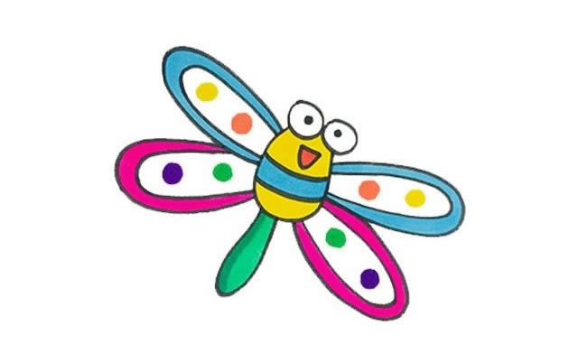 色彩斑斓的蜻蜓简笔画