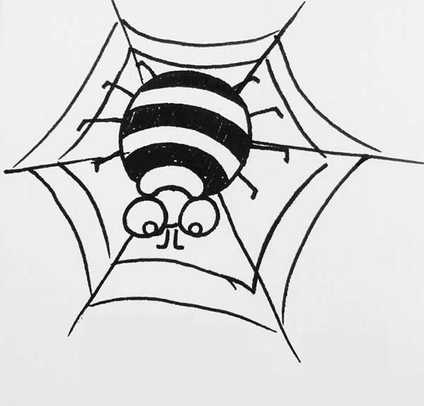 趴在蜘蛛网上的蜘蛛简笔画教程(趴在蜘蛛网上的蜘蛛)