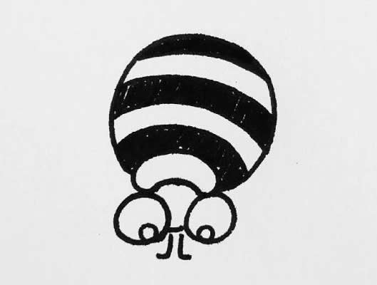 趴在蜘蛛网上的蜘蛛简笔画教程