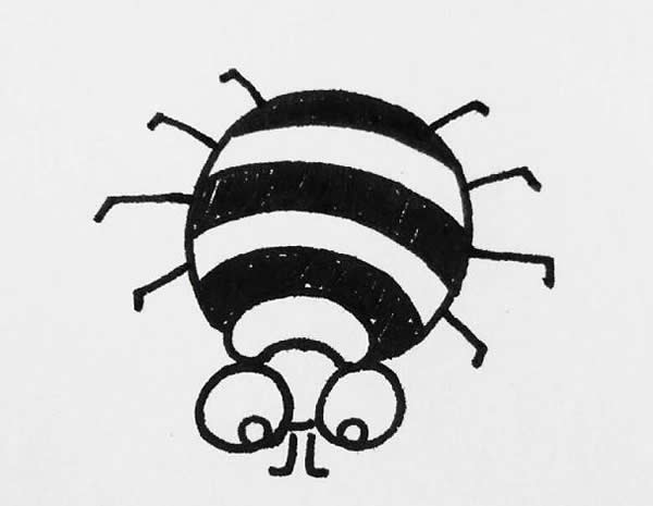 趴在蜘蛛网上的蜘蛛简笔画教程