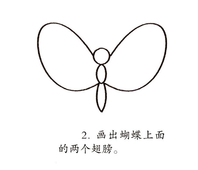 彩色卡通蝴蝶简笔画教程