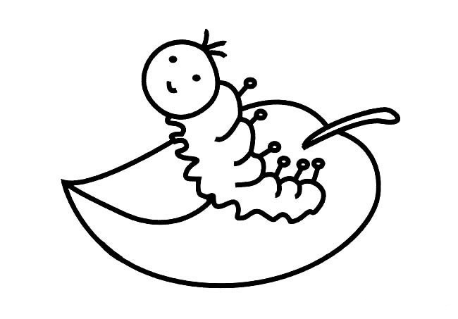 桑叶上的蚕宝宝简笔画(桑叶上的蚕宝宝简笔画)