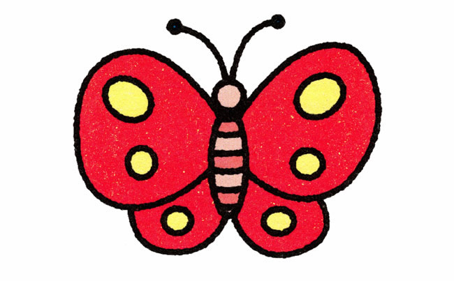 简单涂色的蝴蝶怎么画