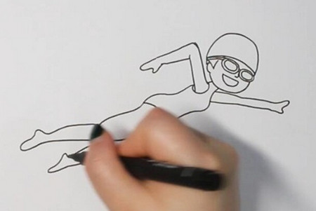 游泳运动员简笔画步骤