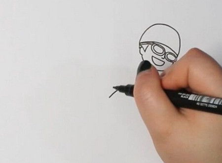 游泳运动员简笔画步骤