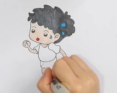 跑步的小男孩简笔画 跑步的小男孩简笔画
