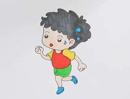 跑步的小男孩简笔画 跑步的小男孩简笔画
