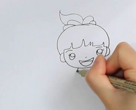 跳绳的小女孩简笔画