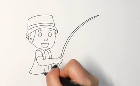 在钓鱼的男孩简笔画 在钓鱼的男孩简笔画