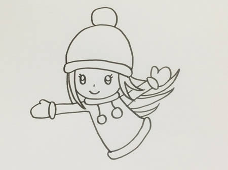 滑冰的小女孩简笔画 滑冰的小女孩简笔画