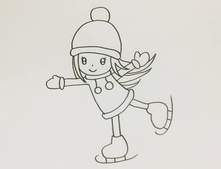 滑冰的小女孩简笔画 滑冰的小女孩简笔画