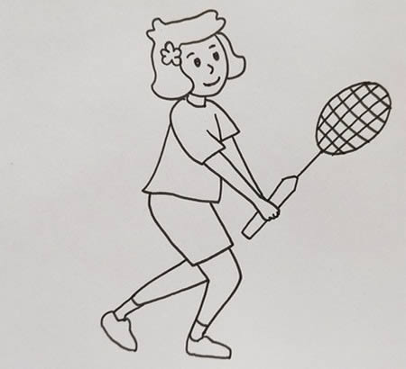 两个人在打羽毛球的简笔画 两个人在打羽毛球的简笔画