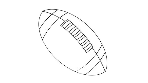 橄榄球简笔画的画法