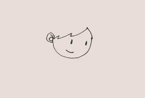 玩滑板的小朋友简笔画