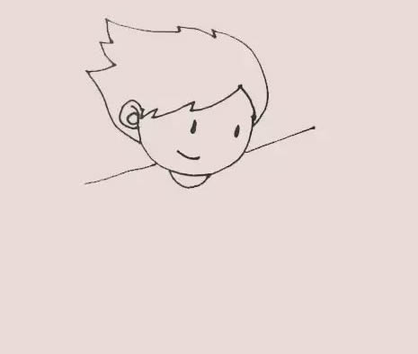 玩滑板的小朋友简笔画