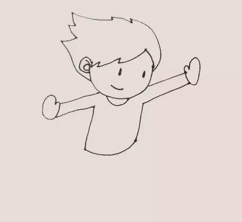 玩滑板的小朋友简笔画