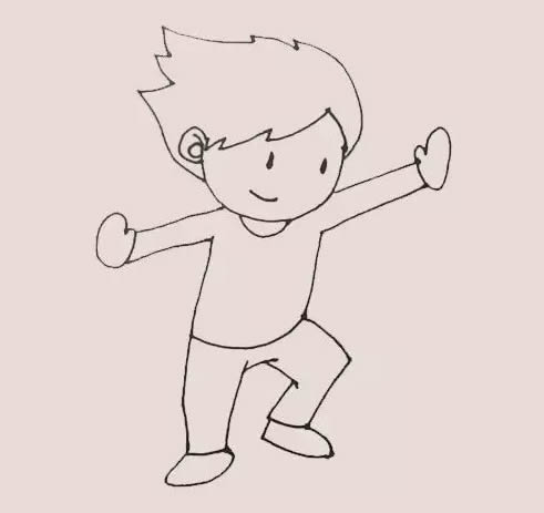 玩滑板的小朋友简笔画