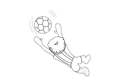 扑球的守门员简笔画