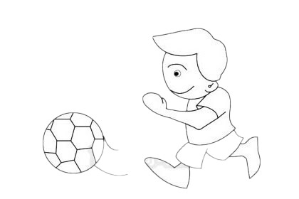 奔跑的足球运动员简笔画