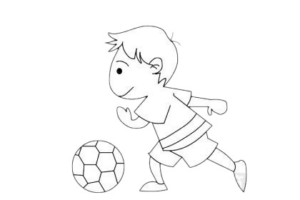 热爱足球的小朋友简笔画