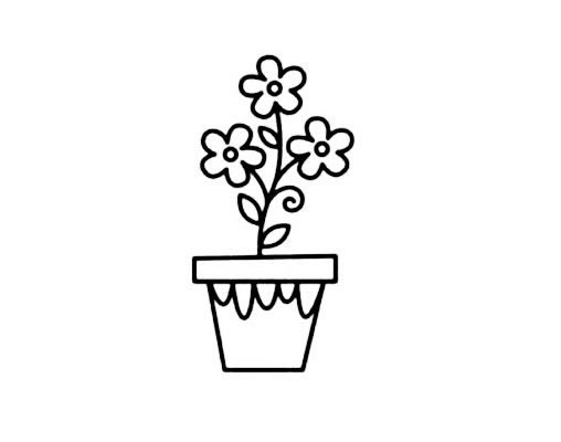 盆栽小花简笔画(小盆栽画法)