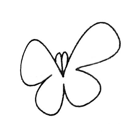 三步教你画一朵蝴蝶花