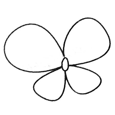 三步教你画一朵蝴蝶花