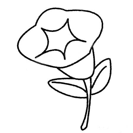 一朵简单的牵牛花简笔画(画一朵最简单的花 牵牛花)
