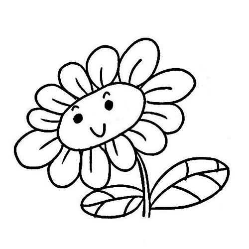 四款卡通向日葵简笔画