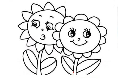 四款卡通向日葵简笔画