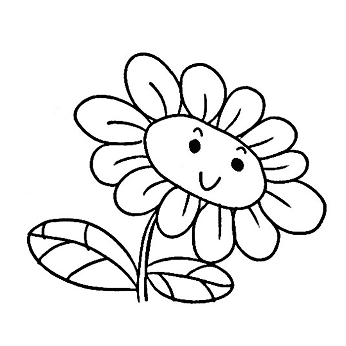 一组卡通可爱的向日葵简笔画