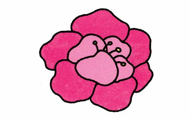 一朵牡丹花的简笔画