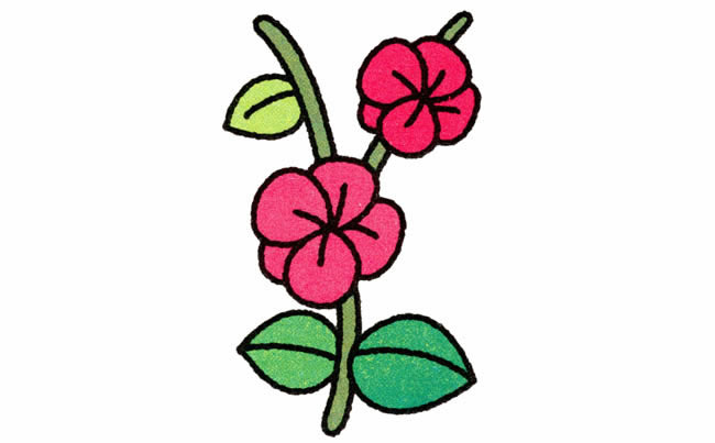 鲜艳漂亮的梅花简笔画