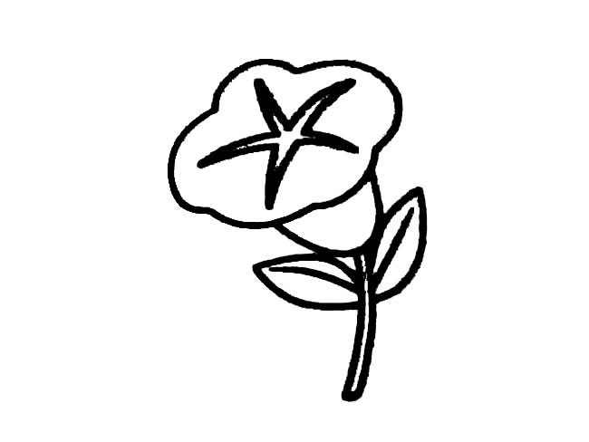 一朵小牵牛花的简笔画(一朵小牵牛花的简笔画图片)