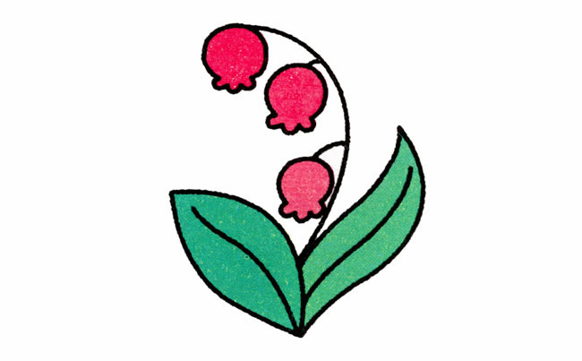 带颜色的铃兰花简笔画教程