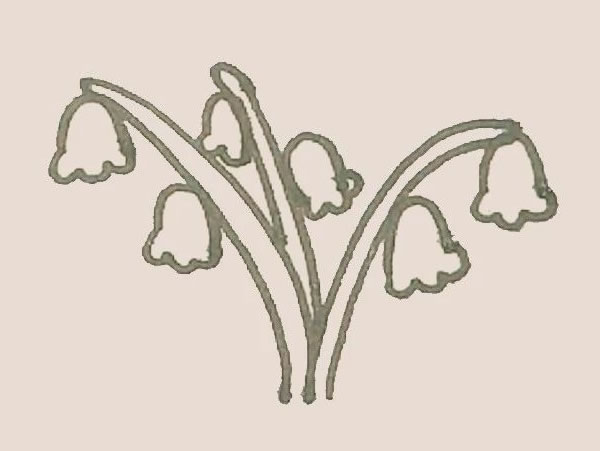 铃兰花简笔画步骤