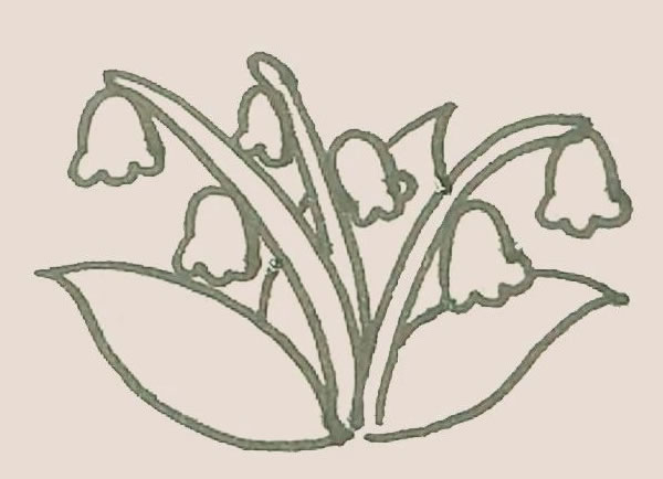 铃兰花简笔画步骤