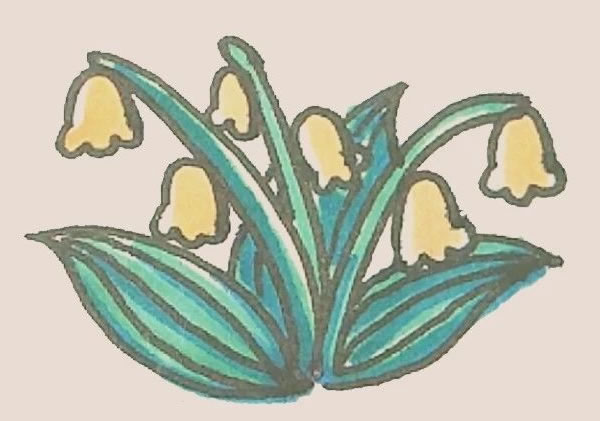 铃兰花简笔画步骤