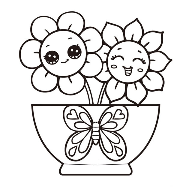 一盆漂亮的向日葵简笔画(一盆向日葵简笔画)