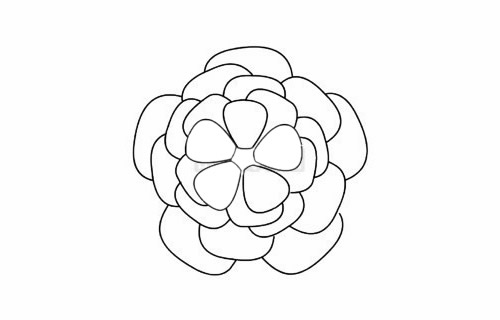 月季花简笔画步骤