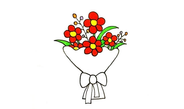 一素好看的鲜花简笔画