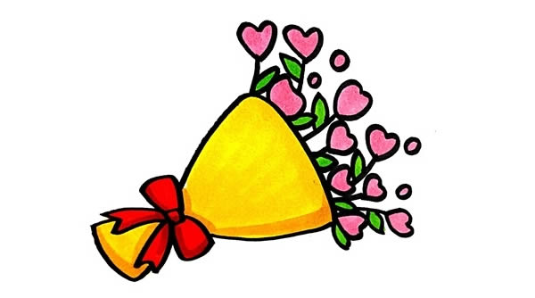 一束鲜花的简笔画