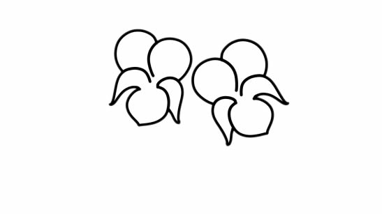 紫罗兰盆栽简笔画