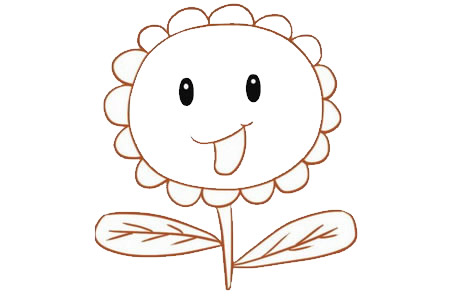 卡通上色的向日葵简笔画
