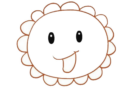 卡通上色的向日葵简笔画