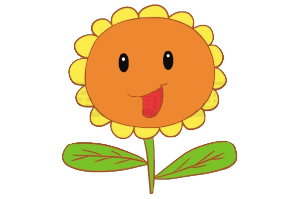 卡通上色的向日葵简笔画