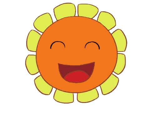 卡通上色的向日葵简笔画