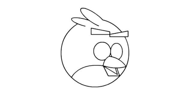 愤怒的小鸟彩色简笔画教程