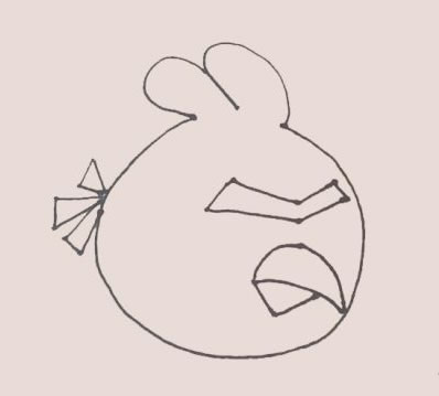 愤怒的小鸟简笔画步骤