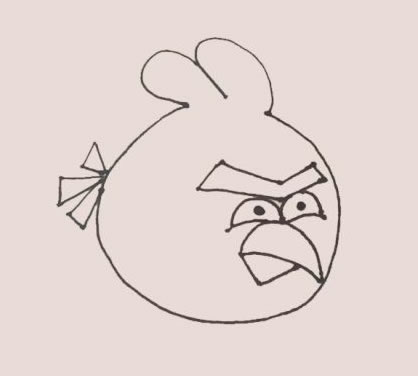 愤怒的小鸟简笔画步骤